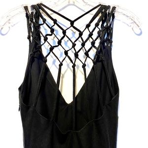 Zara Basic open back black dress Sz L